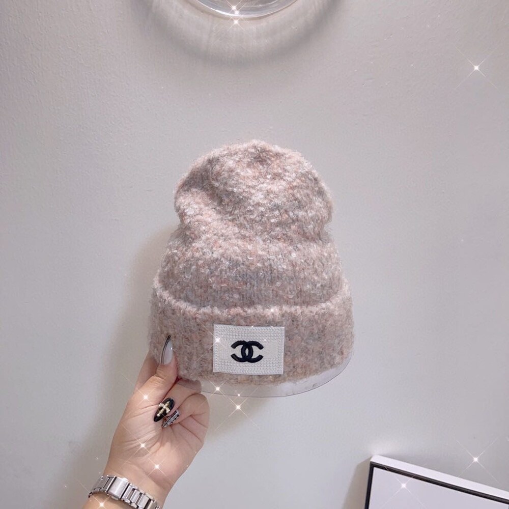 Chanel Bouclé Knit Beanie with CC Patch - Picture 2 of 9